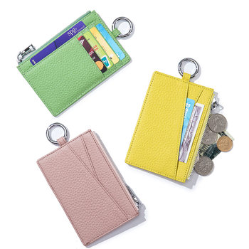 Genuine Leather Japanese-style multi-functional coin bag card holder women's small exquisite ultra-thin zipper coin purse driving license bag mini