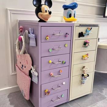 Iron Storage Cabinet Living Room Bedroom Girl Multi-Layer Drawer Cabinet Girl Cute Drawer Cabinet Floor-Standing Combination Storage Cabinet