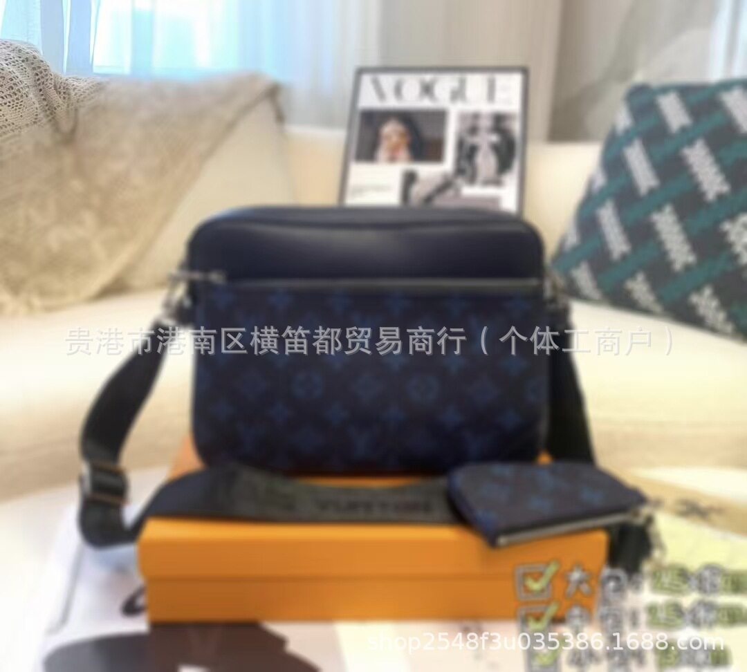 ダークブルーフラワースリーインワン