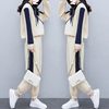 Casual Fashion Sports Suit Women's 2023 Spring New Loose Waist Slimming Patchwork Sweatshirt Two-Piece Set Western Style