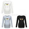 Factory direct spot Dragonfly printing long sleeve pregnant women round neck T-shirt women's multi-color optional