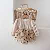 2026 Autumn Baby Clothes Sweet Organza Romper for Girls New Polka Dot Triangle Crawling Suit with Socks