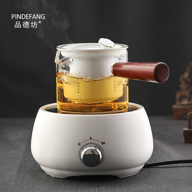Glass teapot suit kung fu tea set household ceramic liner filter side handle tea maker automatic tea making electric ceramic stove
