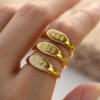 Qiaojin European and American Cross-Border Titanium Steel Number Rings 333 444 999 Wholesale Vintage English Letter Rings