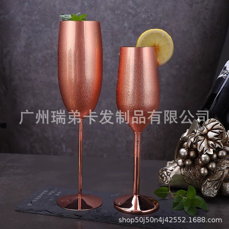Cross-border Hot Selling Creative 304 Stainless Steel Champagne Cup Cocktail Cup Metal Cup Goblet Bar KTV Red Wine Glass