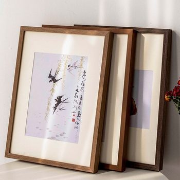 Solid wood picture frame mounting wall-mounted 4k8k watercolor texture painting sketch photo frame a3a4 wooden sketch puzzle frame 20