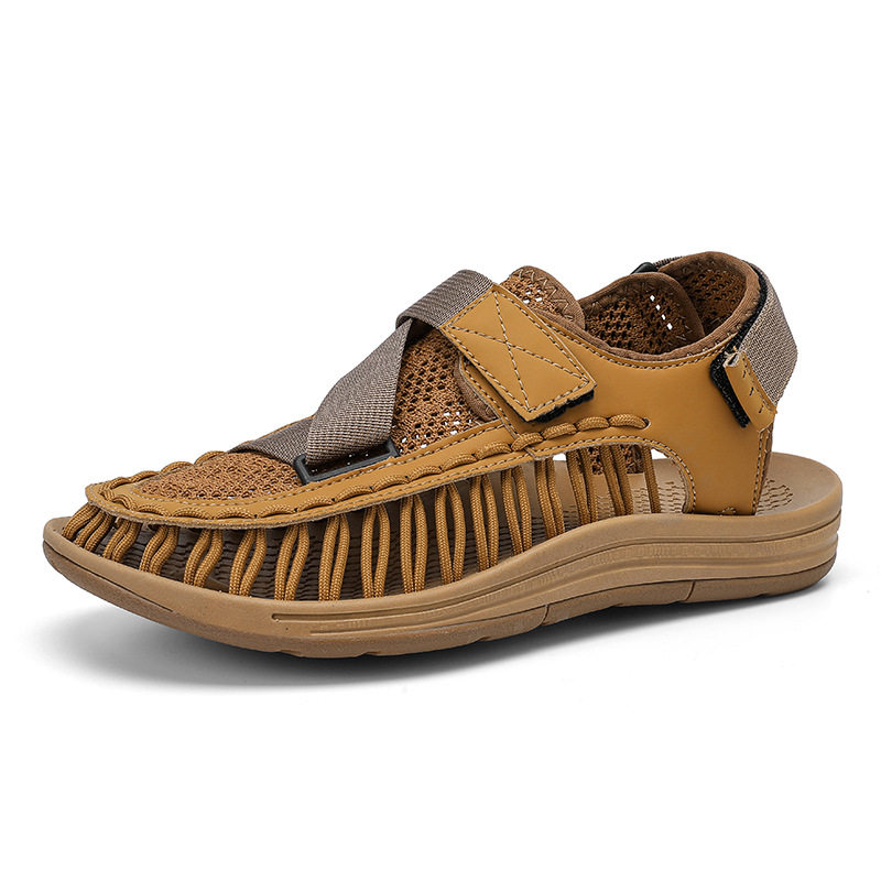 Sandal Nam Quai Dán Bện Dây Thoáng Khí Đế Cao 2cm