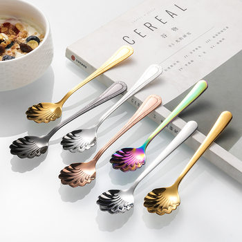Cross-border Stainless Steel Shell Spoon Bird's Nest Dessert Spoon Creative Cute Spoon Commercial Ice Cream Spoon Coffee Mixing Spoon