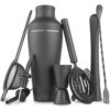 Factory supply exquisite 8-piece matte black stainless steel shaker suit French cocktail tools full set