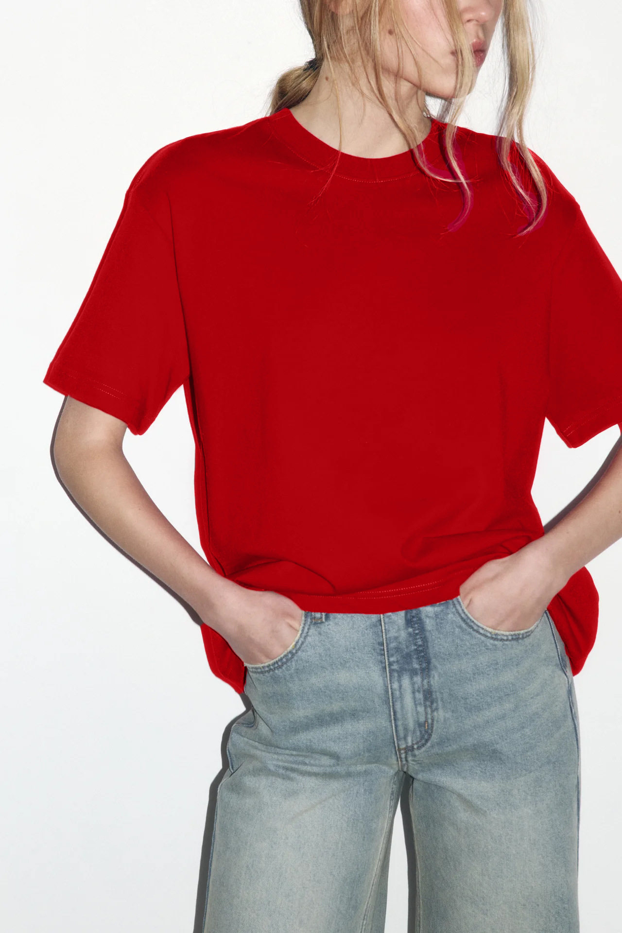 Womens 100 Cotton Solid Color T Shirt Round Neck Short Sleeve Versatile Style Spring Summer Collection Wholesale