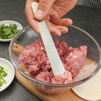 304 Stainless Steel Stuffing Pick Handmade Dumplings Stuffing Spoon Tool Stuffing Stick Flat Spoon Household Kitchen Wonton