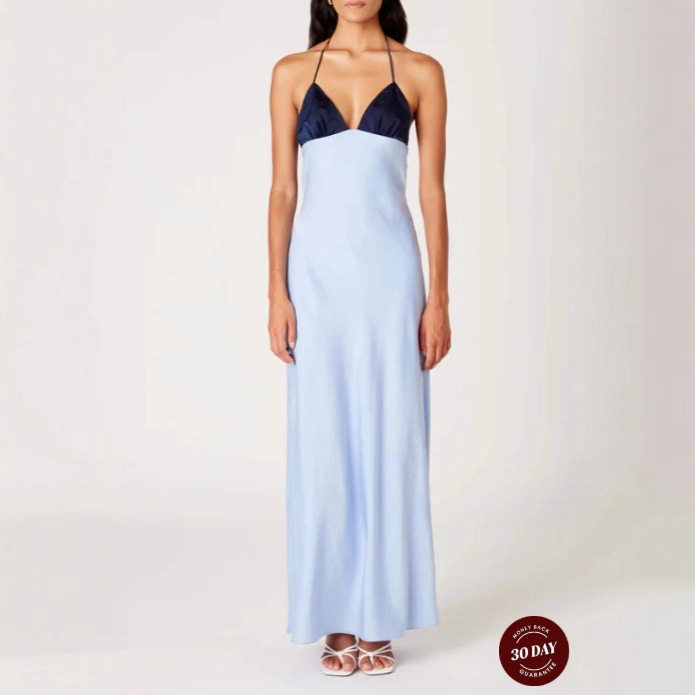 Summer Womens Color Block Spaghetti Strap Dress Sexy V Neck Open Back Casual Style Wholesale Available