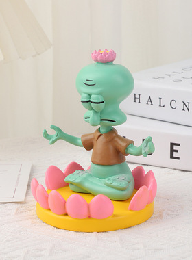 章鱼哥摆件家用办公室手机支架桌面摆件卡通3d章鱼哥儿童玩具