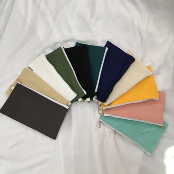 Blank Zipper Solid Color Clutch Bag Simple Creative Cute Coin Purse Plain Pencil Case Key Phone Bag Wholesale
