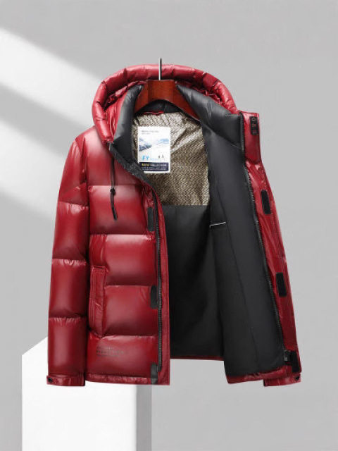 Fashion Hagismin Men's Down Jacket 2024 Winter New Style Young and Middle-aged Casual Warm Hooded Printed Jacket