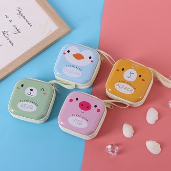 Creative Tinplate Christmas Coin Purse Cartoon Key Coin Zipper Bag Headset Data Cable Organize Storage Box
