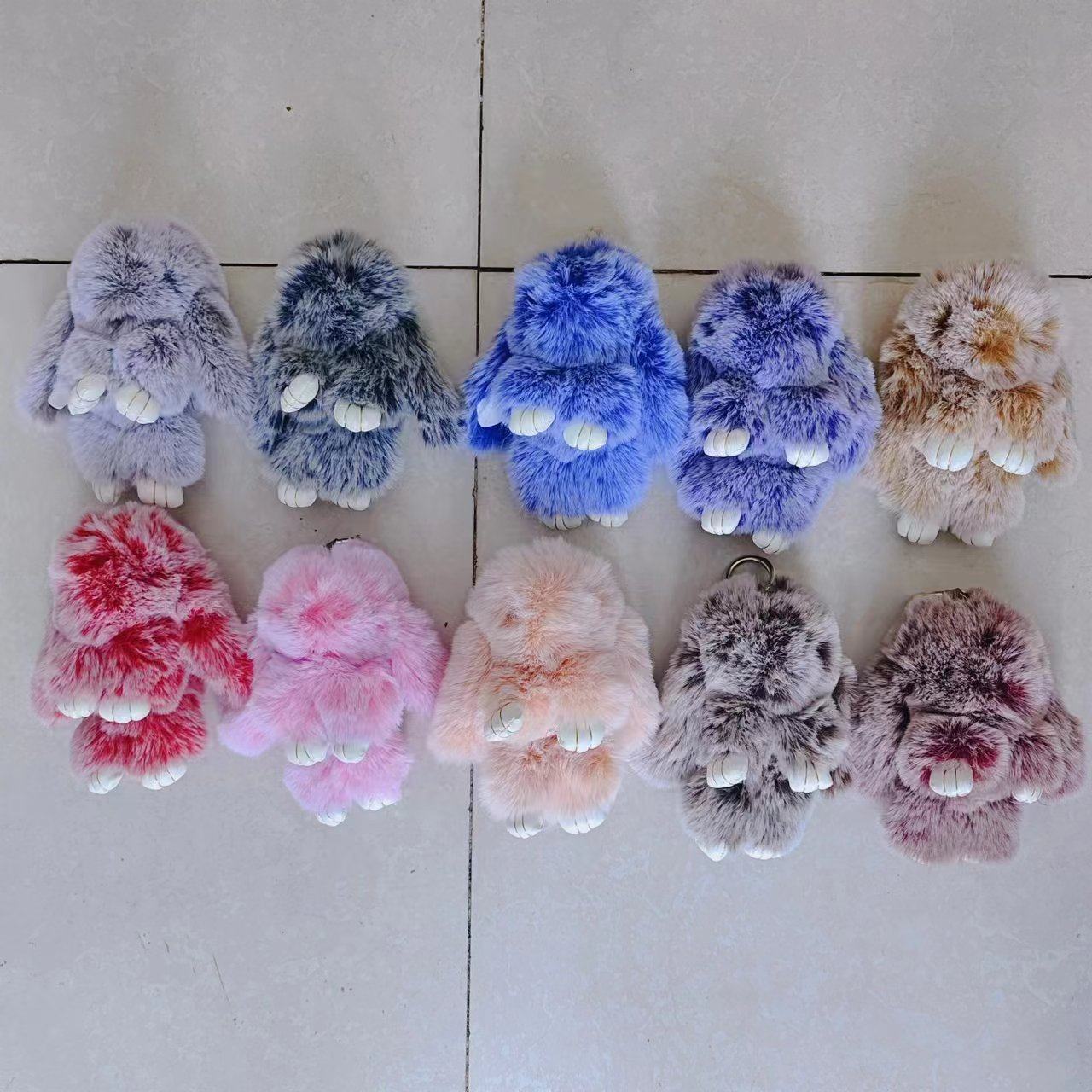 萌萌兔装死兔挂件仿獭兔毛汽车钥匙扣包包挂件小兔子挂件情侣挂件