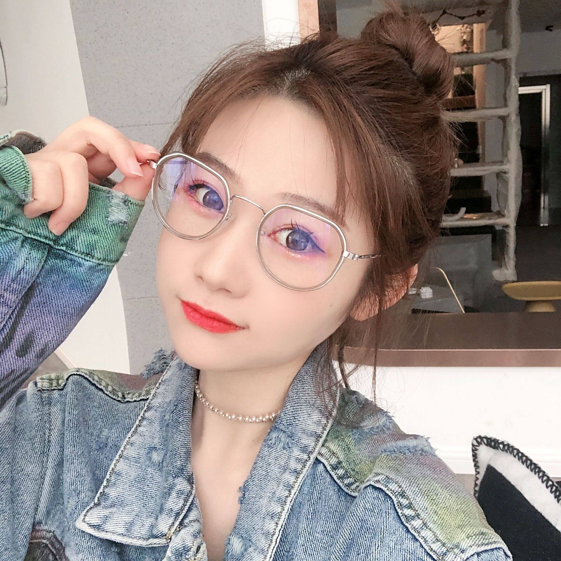 2020 New Polygonal Anti-Blue Light Glasses Frame Internet Celebrity Same Style Korean Version Female Student Myopia Finished Glasses Wholesale