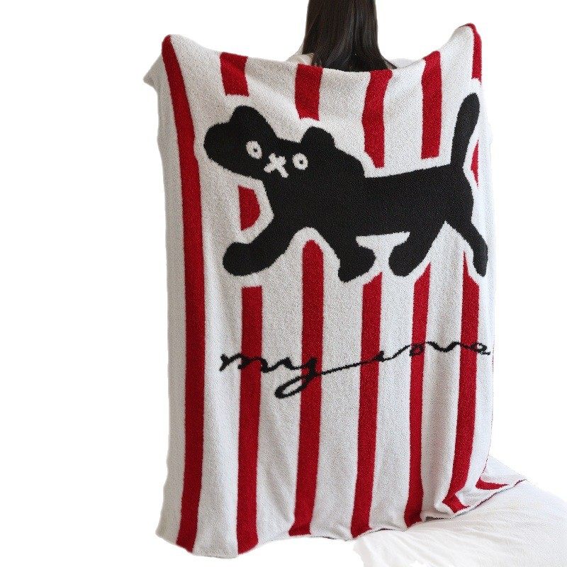 Half-Velvet Knitted Blanket, Multifunctional Sofa Blanket, Office Nap Blanket, Thickened Chunyan New Chinese-Style Class a Blanket