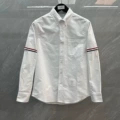 White double armband oxford long-sleeved shirt