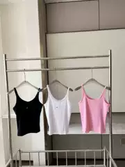 In-Stock Al* Letter Print Camisole 26 Summer Elastic Ribbed Knit Casual Sports Slim-Fit U-Neck Tank Top