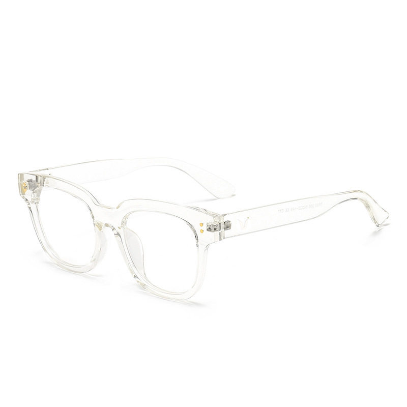 Thick Frame Black Glasses Frame Fashionable Anti-Blue Light Frame Tr90 Ultra-Light Can Be Equipped with Myopia Plain Elephant Gray