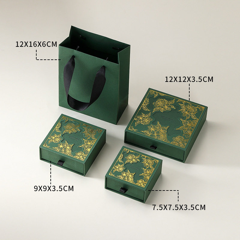 Wholesale High-End Jewelry Gift Box Gift Ring Packaging Box Texture Chinese Style Earrings Necklace Drawer Box Jewelry Box