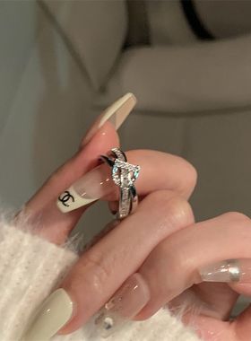 银色戒指Ｄ字母猪鼻时尚个性女