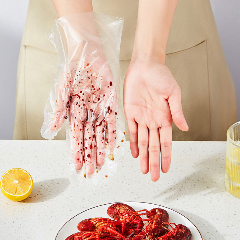 Guangming Disposable Pe Gloves Thickeneded Powder-Free Anti-Slip Cpe Gloves for Laboratory Scientific Research Catering Oil-Proof and Stain-Resistant