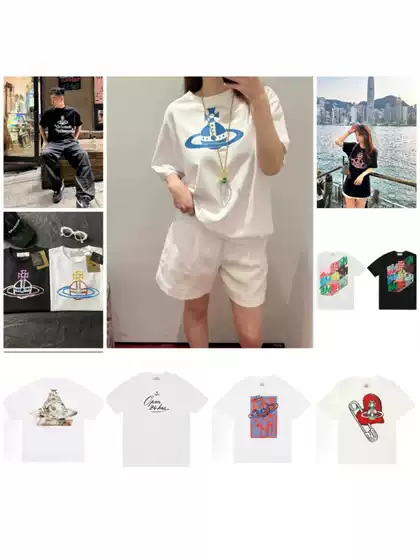 Authentic Queen Mother Saturn Print Short Sleeve T-Shirt 2026 Summer New Loose Fit Couple Style Casual Top