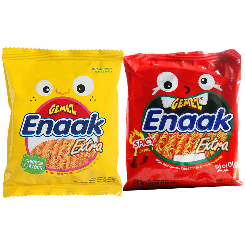 Gemez Indonesia chicken noodles roast chicken flavor spicy dry crisp noodles dry noodles puffed casual snacks full box 80 bags