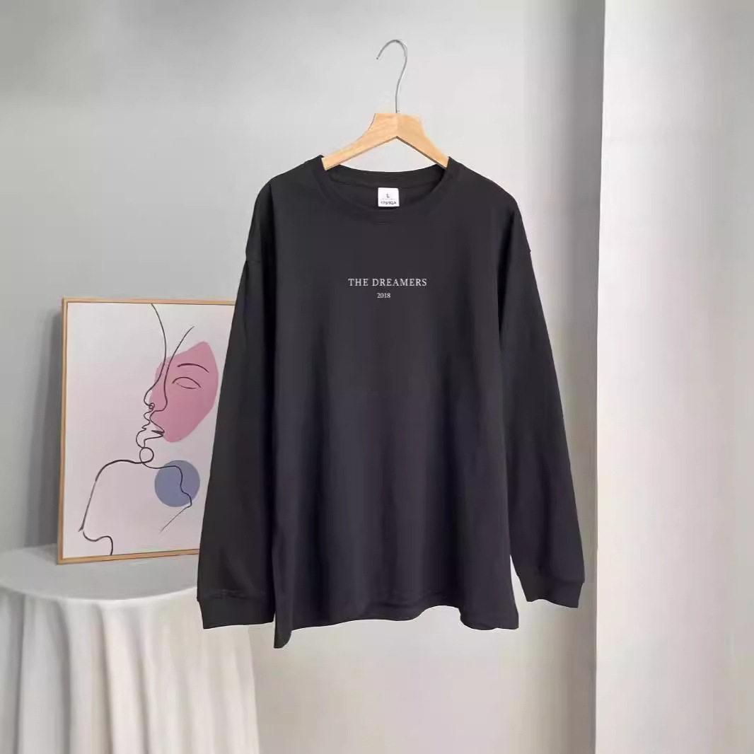Casual Cotton T Shirt for Women American Letter Print Loose Fit Round Neck Everyday Wear Wholesale Available
