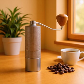 Cross-Border Hand-Cranked Coffee Grinder Portable Manual Coffee Grinder Seven-Star Knife Disc Hand-Cranked Coffee Machine