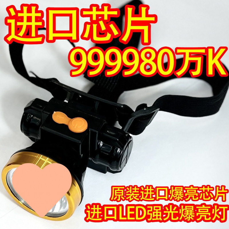 Strong Light Headlamp Waterproof Rechargeable Lithium Battery Small Headlamp Night Fishing Outdoor Patrol Camping Head-Mounted Flashlight