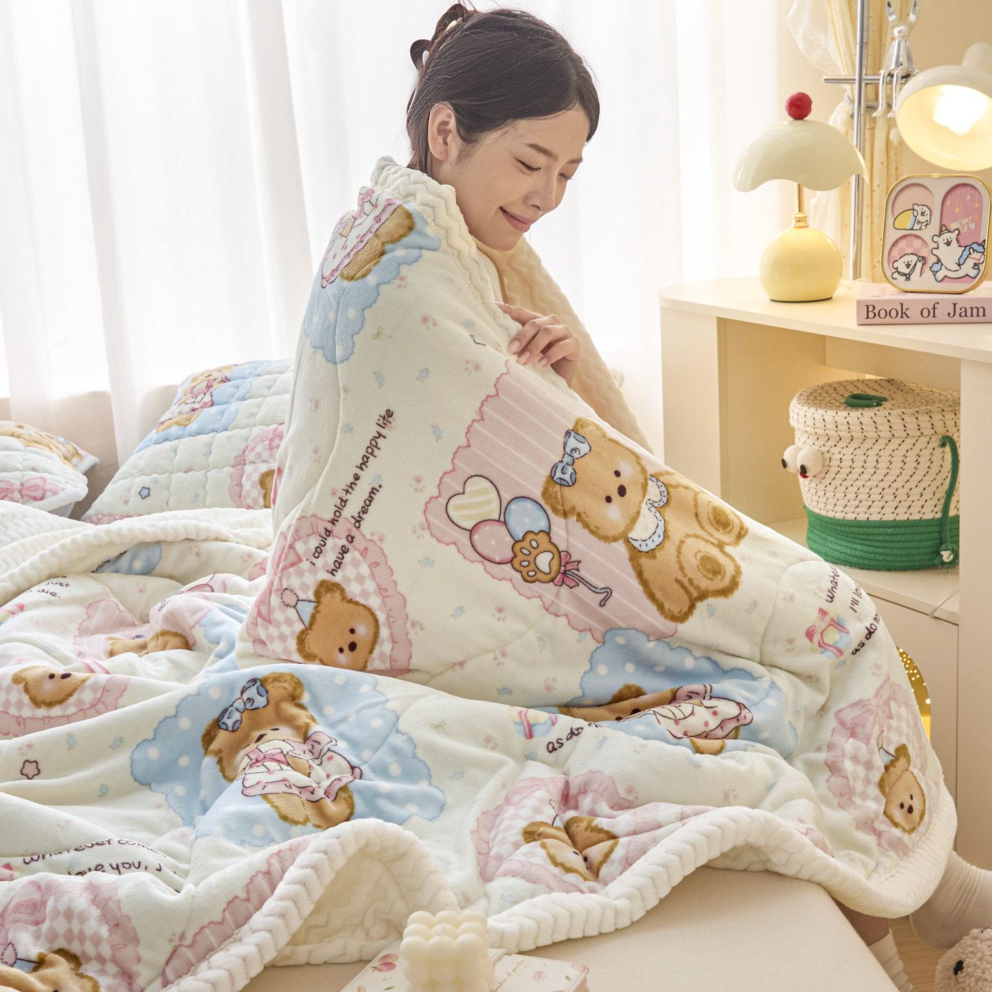 2025 New Cartoon Cute Milk Velvet Blanket Nap Blanket Office Lunch Blanket Sofa Blanket Cover Blanket