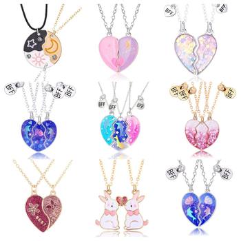 Best Friend Magnetic Necklace Splicing Best Friend Back-To-School Gift Student Friendship Pendant Sweet Birthday Gift for Women
