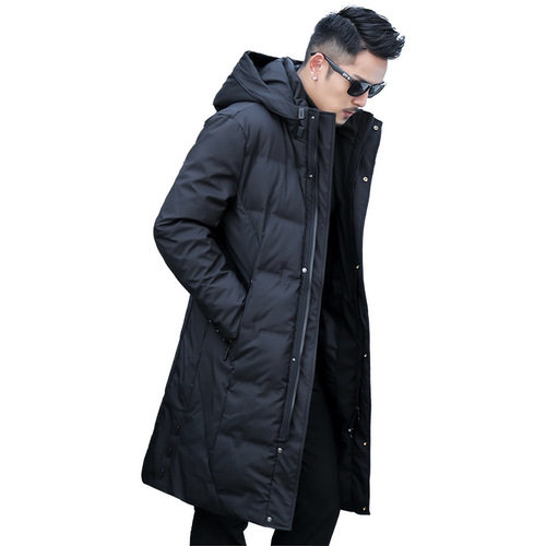 Explosions 2024 winter new men's down jacket men's long knee 90 velvet long high-grade down jacket