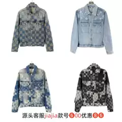 Cross-Border. Correct Version. 25 New Style Lujia Heavy Industry Washed Denim Jacket