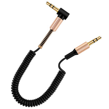 1.8 m car AUX audio cable spring 3.5mm connection headset speaker sound card live microphone recording cable