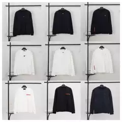 Cross-Border P Brand Metal Triangle Logo Unisex Casual Loose Versatile Long-Sleeve Pullover Sweatshirt for Autumn
