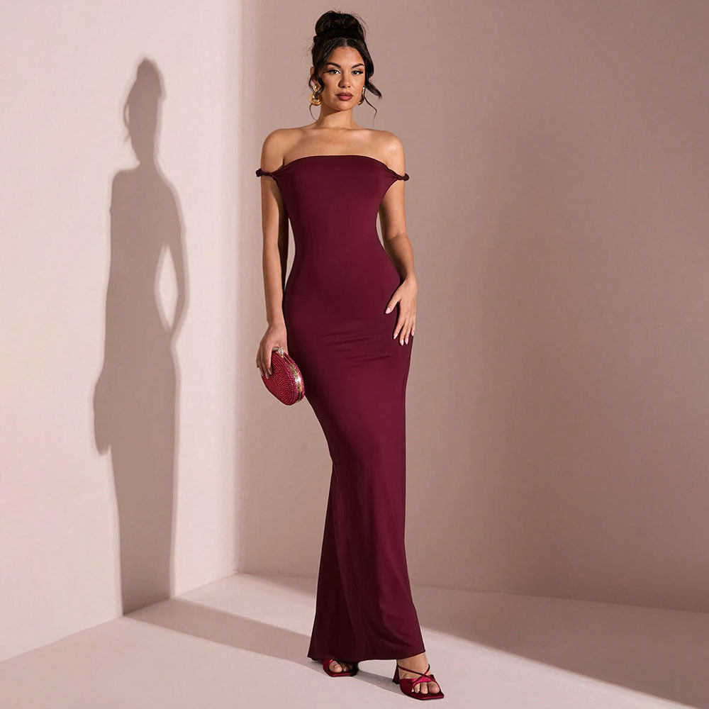 Elegant Summer Maxi Dress for Women Off Shoulder Backless Party Style Perfect for Formal Events Wholesale Available