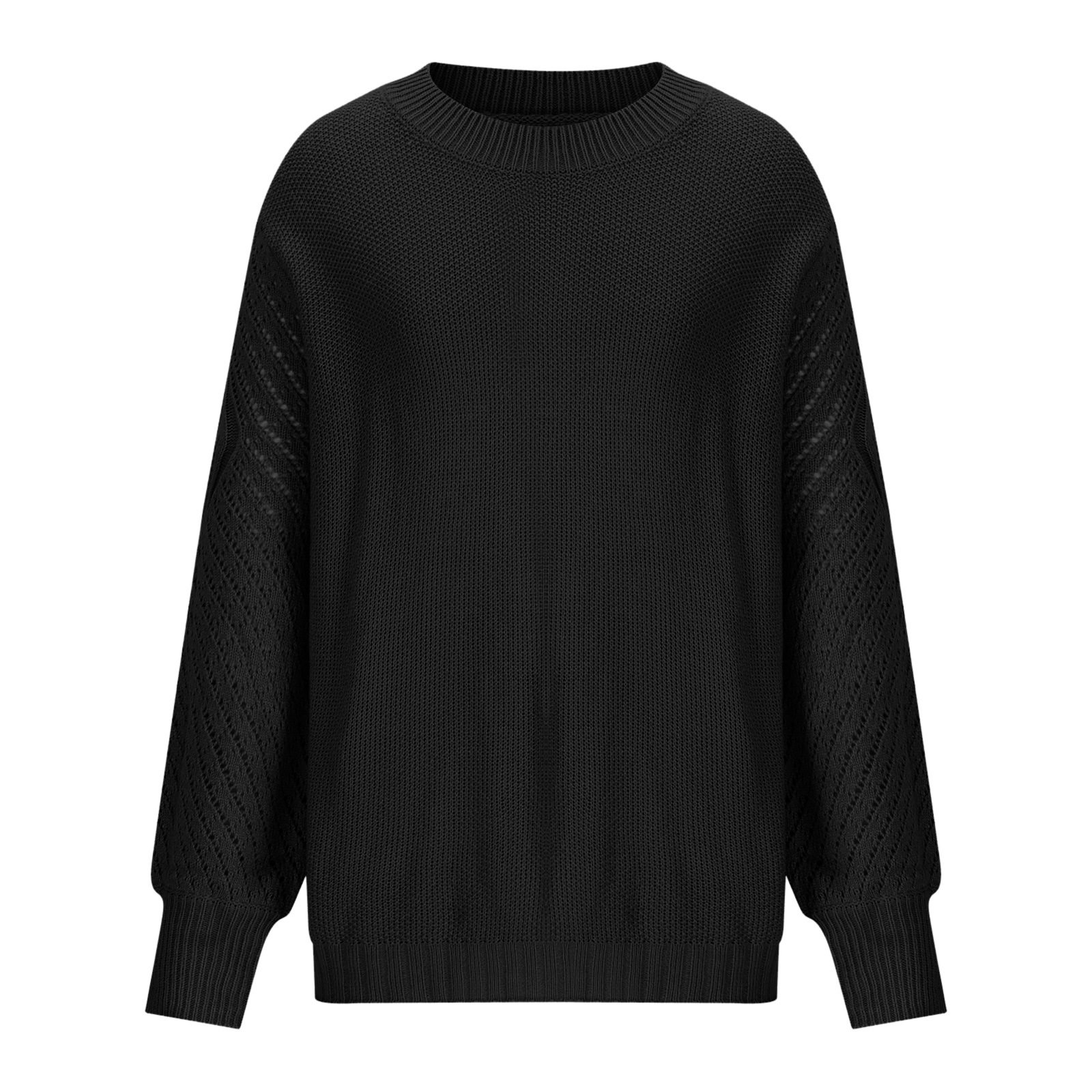 跨境新品加厚保暖毛衣百搭纯色外穿针织套头上衣女小众设计针织衫