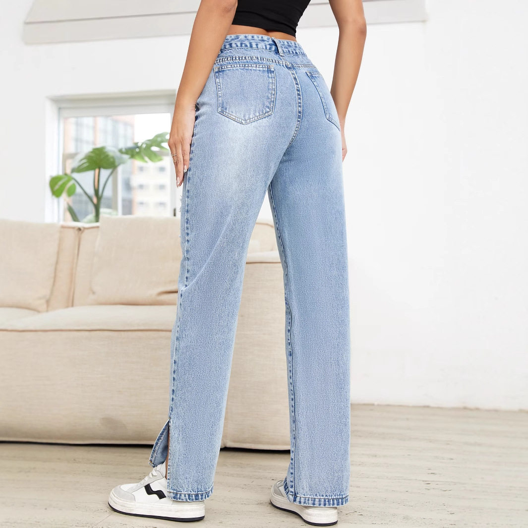 High Waisted Straight Leg Jeans Slim Fit Casual Style Comfortable Denim Womens Fashion Ready to Ship