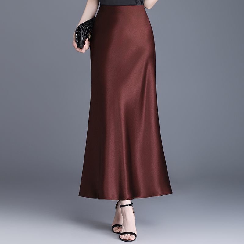 Satin Mermaid Skirt High Waist Slim Fit Mid Length Bodycon Style Summer Fashion for Women Wholesale Available