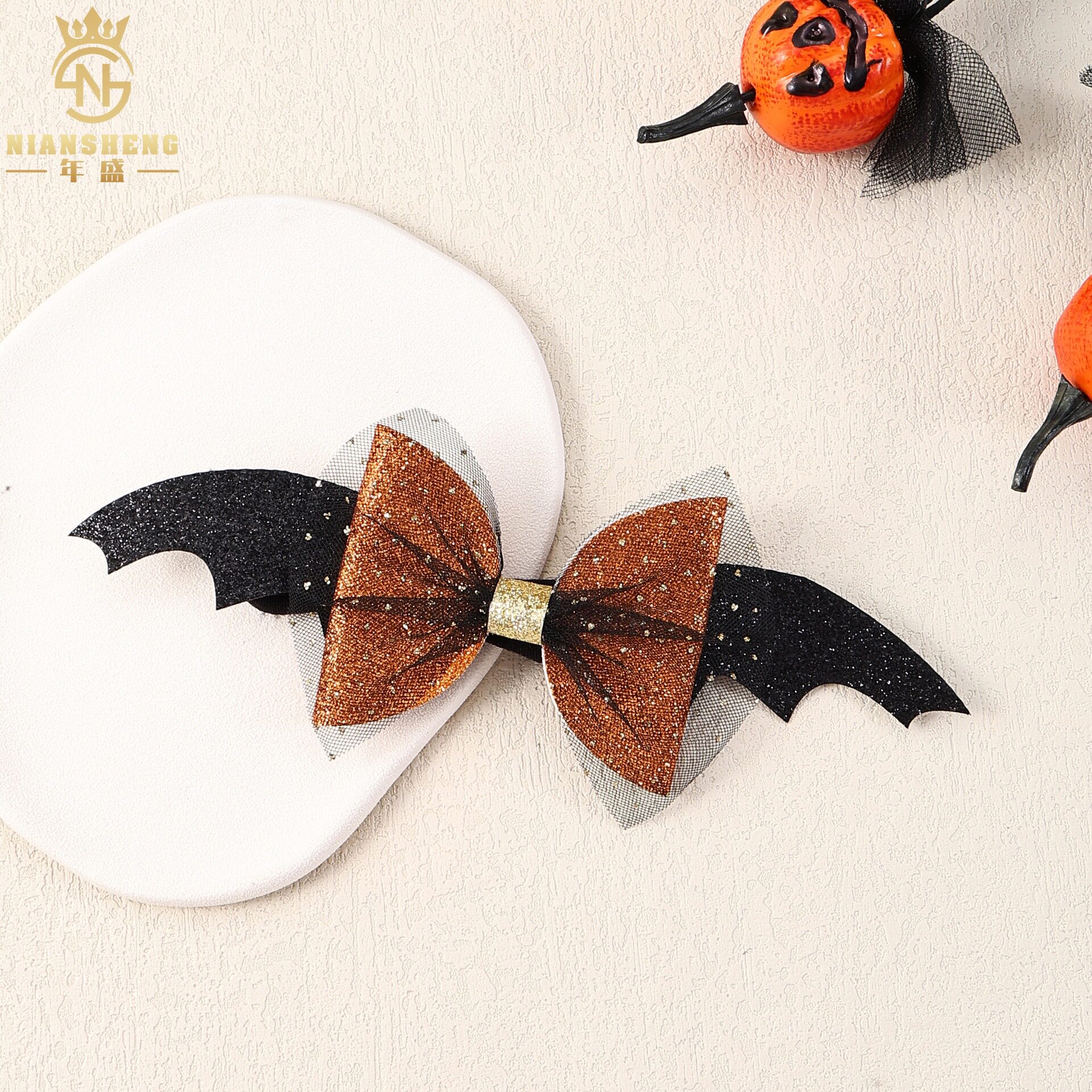 亚马逊新款万圣节派对欢乐发夹儿童节日搞怪氛围不伤发高颜值发卡