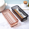 Transparent Chopsticks Box Tea Set Tableware with Lid Storage Box Dustproof Kitchen Bowl Chopsticks Rack Storage Box Chopsticks Tube Drain Box