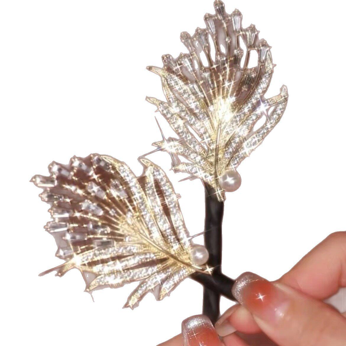 Platinum Hair Bun Feather Hair Styling Tool for Thick Hair at the Back of the Head, Twist Clip Lazy Hair Accessory Hairpin