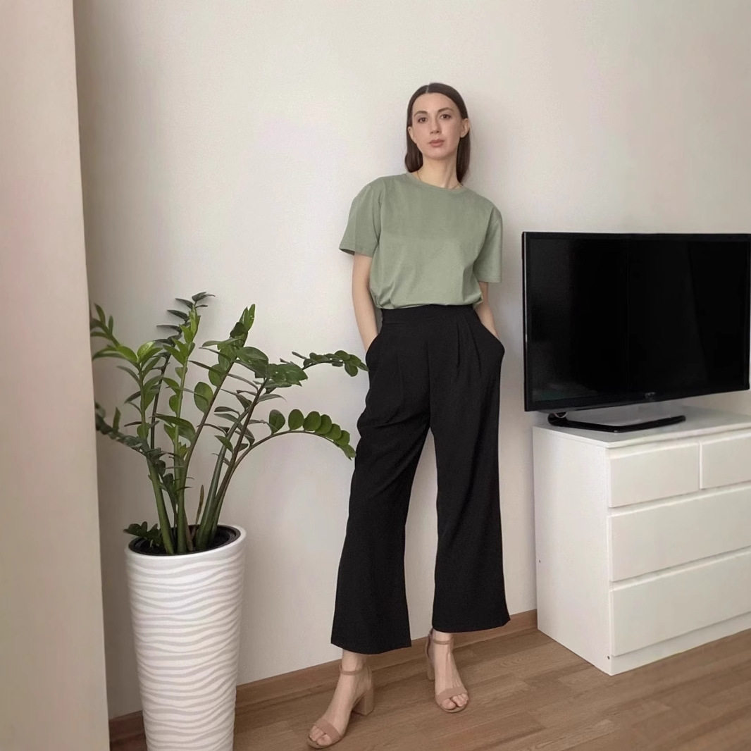 High Waisted Wide Leg Trousers Spring Collection Casual Style Flared Design Versatile for Everyday Wear Wholesale