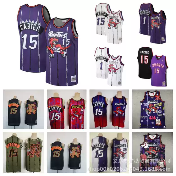 Raptors jersey Carter RAPTORS CARTER#15 McGrady MCGRADY#1 vintage embroidered jersey