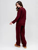 Amazon Cross-Border Tattered Style Solid Color Woolen Suit Two-Piece Round Neck Pullover Top Slim Straight Woolen Pants